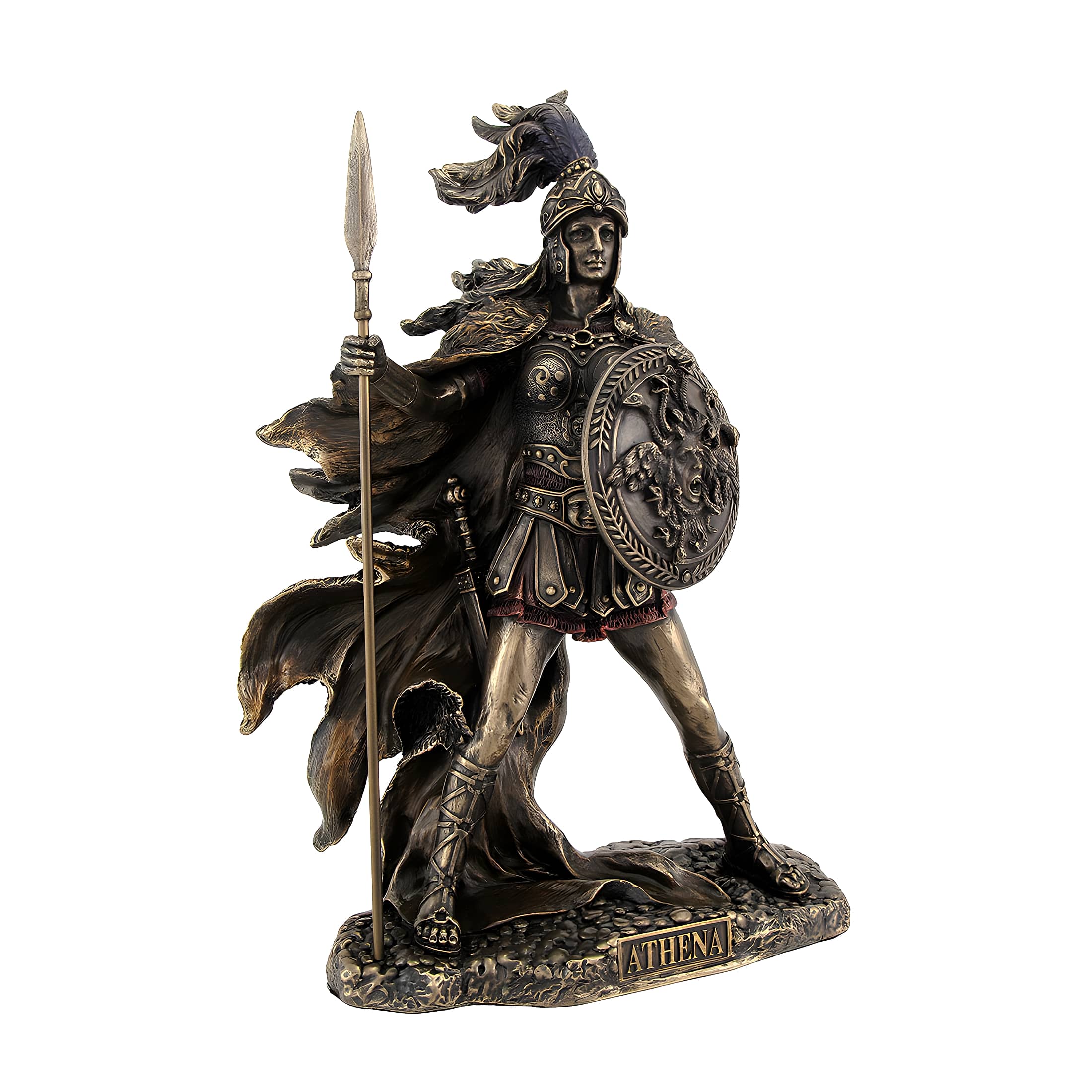 Veronese Design - Bronzed Athena Goddess of Wisdom and War Statue - Bronze