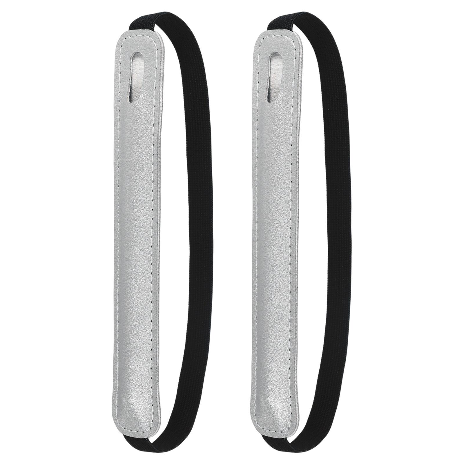 Front. Unique Bargains - 2pcs Universal Stylus Holder for Tablet Retractable Elastic Pen Sleeve Pouch for Tablet Case Notebook - Silver.