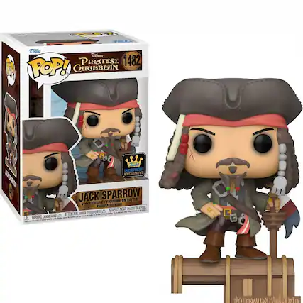 Sure, here is the corrected and grouped text from the image:
---
**POP!**
**Disney**
**PIRATES OF THE CARIBBEAN**
**1482**
**SPECIALTY SERIES EXCLUSIVE**
**JACK SPARROW**
**VINYL FIGURE / FIGURINE EN VINYLE / FIGURA DE VINIL**
**WARNING: CHOKING HAZARD - ATTENTION: DANGER DE DETEUPEMENT - ADVERTENCIA: PEQUEÑOS PIEZAS QUE PUEDE SER INGESTA**
**© Disney**
**© 2021 Funko**
---
This text is from the packaging of the Jack Sparrow Funko Pop! vinyl figure.