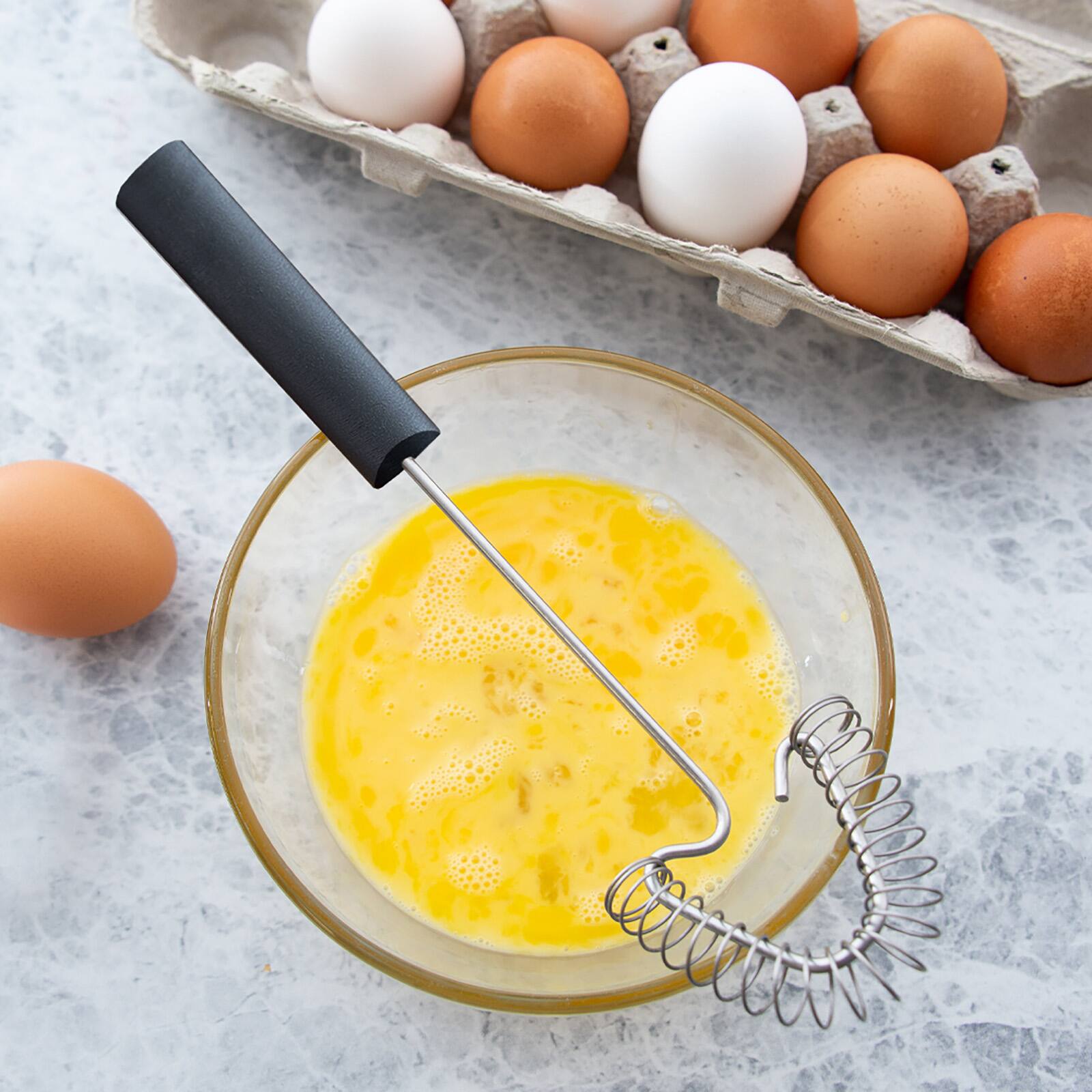 Alt View 2. Rada - Cutlery Handi-Stir Whisk with Spring Face, Black Handle - Black.