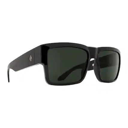 Front. Spy Optic - SPY Optic Cyrus Black and HD Plus Gray Green Medium to Large Fit Sunglasses - Black/Green.