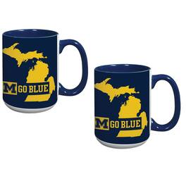 Indigo Falls - Michigan Wolverines 15oz. Hometown Coffee Mug Two-Pack - Multicolor