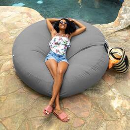 Jaxx - Coza Cocoon Sun Bed - Giant Outdoor Round Lounge for Resort Style & Beachfront Relaxation - Sunbrella - Charcoal