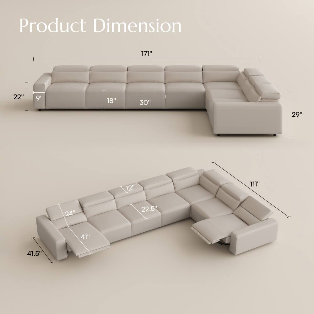 Product Dimension  
171"  
22"  
9"  
18"  
30"  
29"  
111"  
12"  
24"  
22.5"  
41"  
41.5"