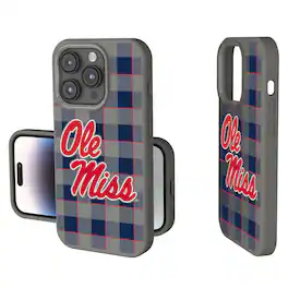 Keyscaper - NCAA - Ole Miss Rebels Plaid Soft Touch iPhone Case - 15 - Gray
