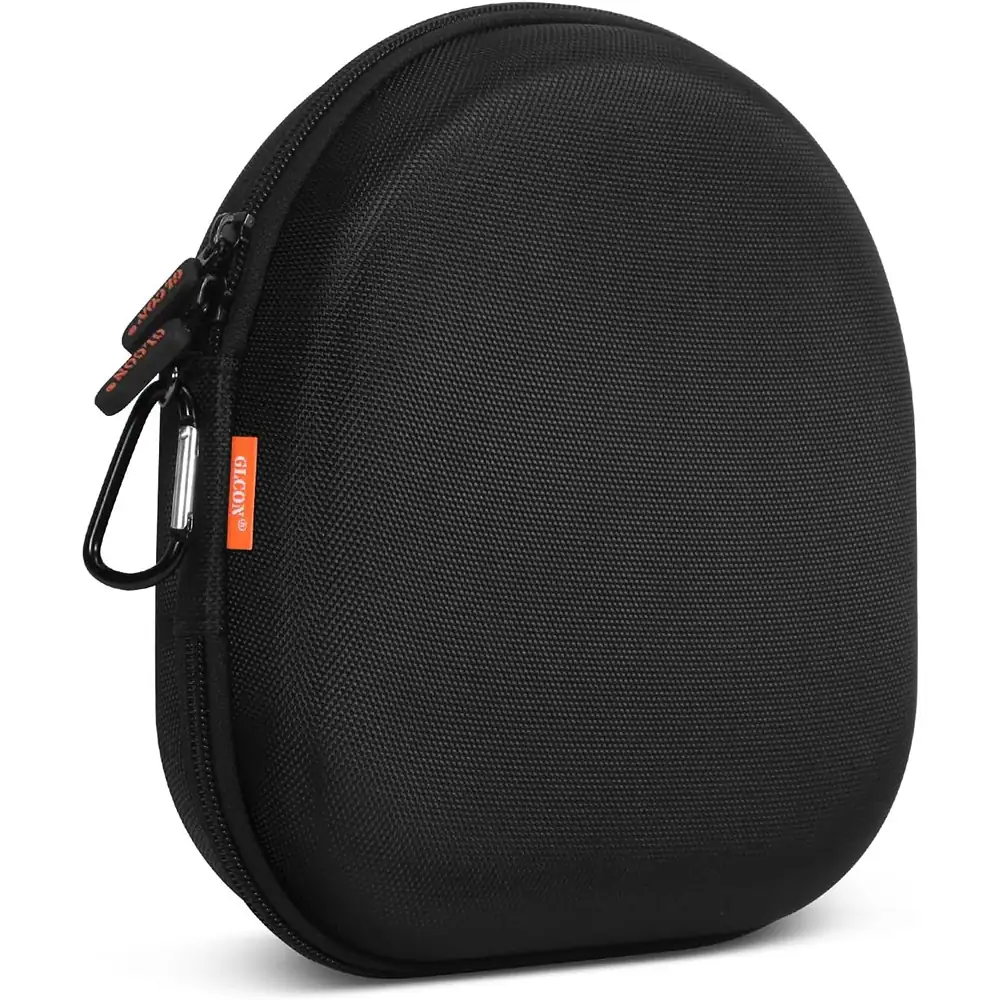 Front. ACJPR - Hard Shell Headphone Case, Portable Travel Carrying Pouch with Zipper, Universal Over-Ear Headphone Organizer.