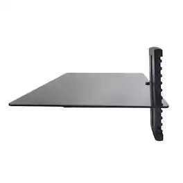 ProMounts - Durable Single Glass AV Wall Shelf – Holds up to 17.6 lb - Black