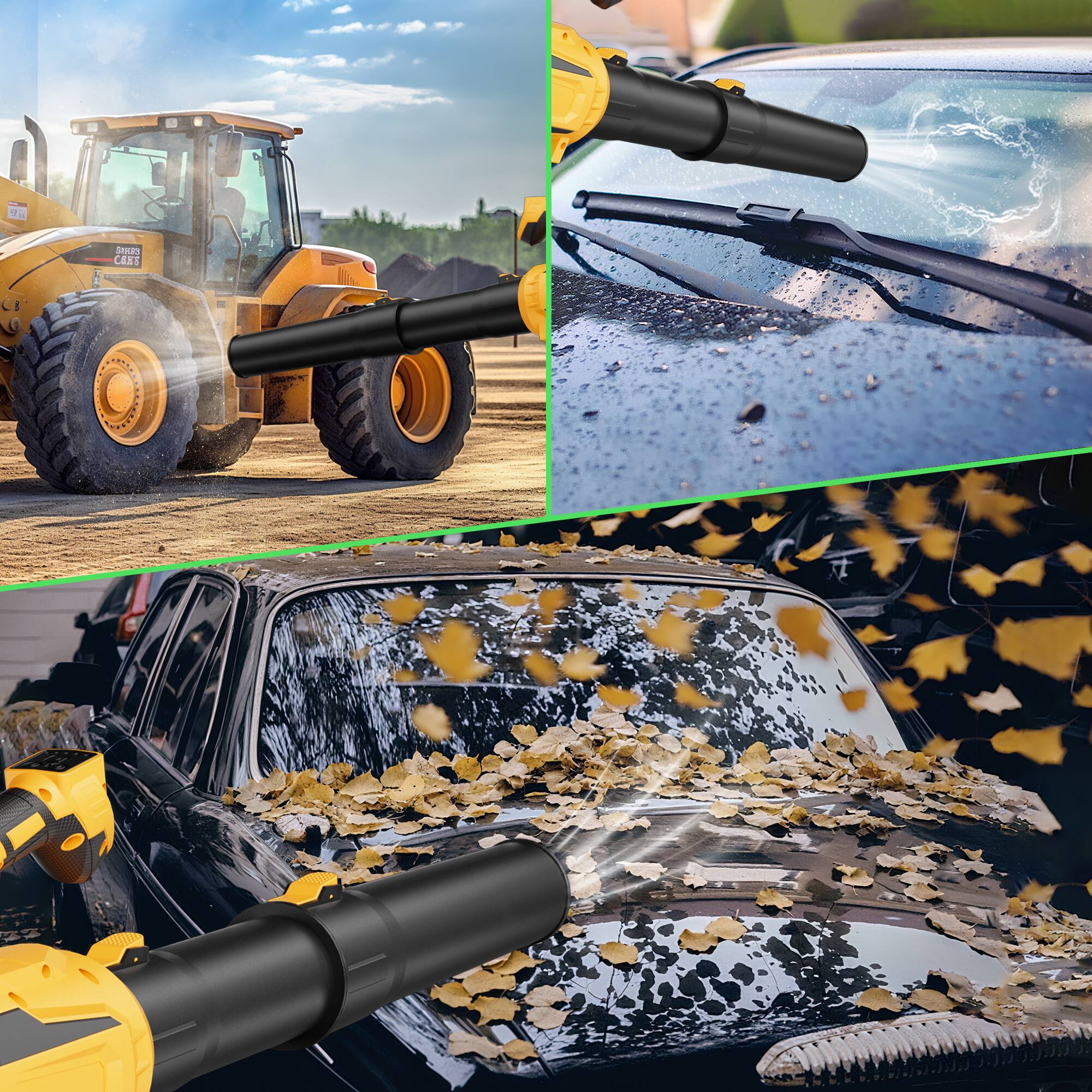 Alt View 4. ELEMENT ACE - Upgraded 21V Cordless Leaf Blower with High-Capacity Battery and Fast Charger for Lawn and Garden Maintenance - Yellow.