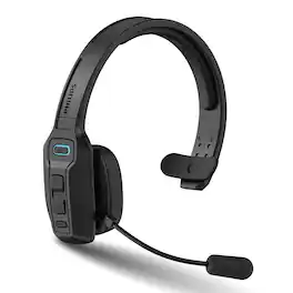 Philips - Bluetooth 5.3 Wireless Trucker Headset With AI Noise Canceling Mic, Multipoint, Mute Button, 35 Hour Talk Time - Black