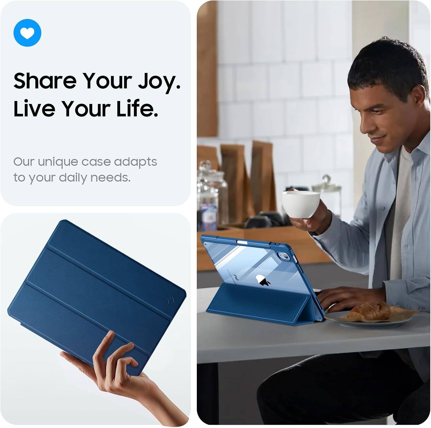 Share Your Joy. Live Your Life.  
Our unique case adapts to your daily needs.