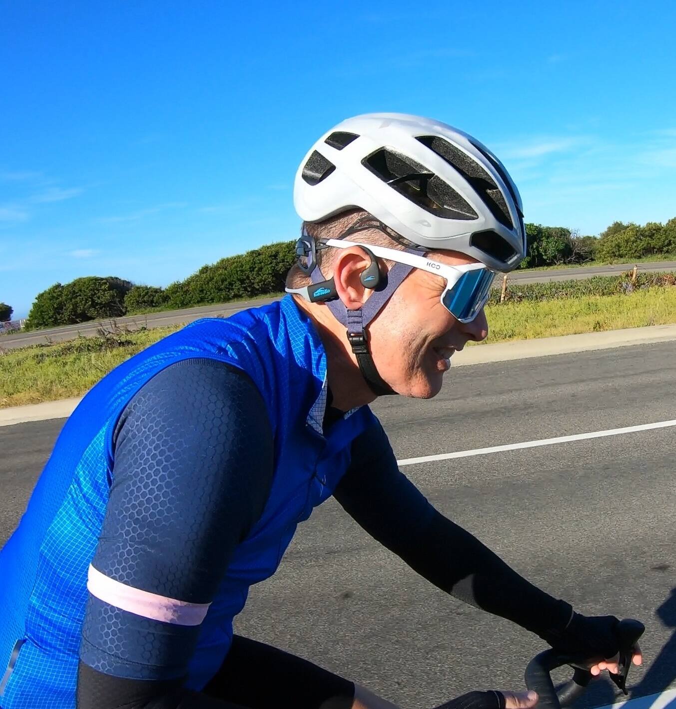 Alt View 1. H2O Audio - TRI RUN Open Ear Bone Conduction Multi-Sport Headphones with Bluetooth - Black.