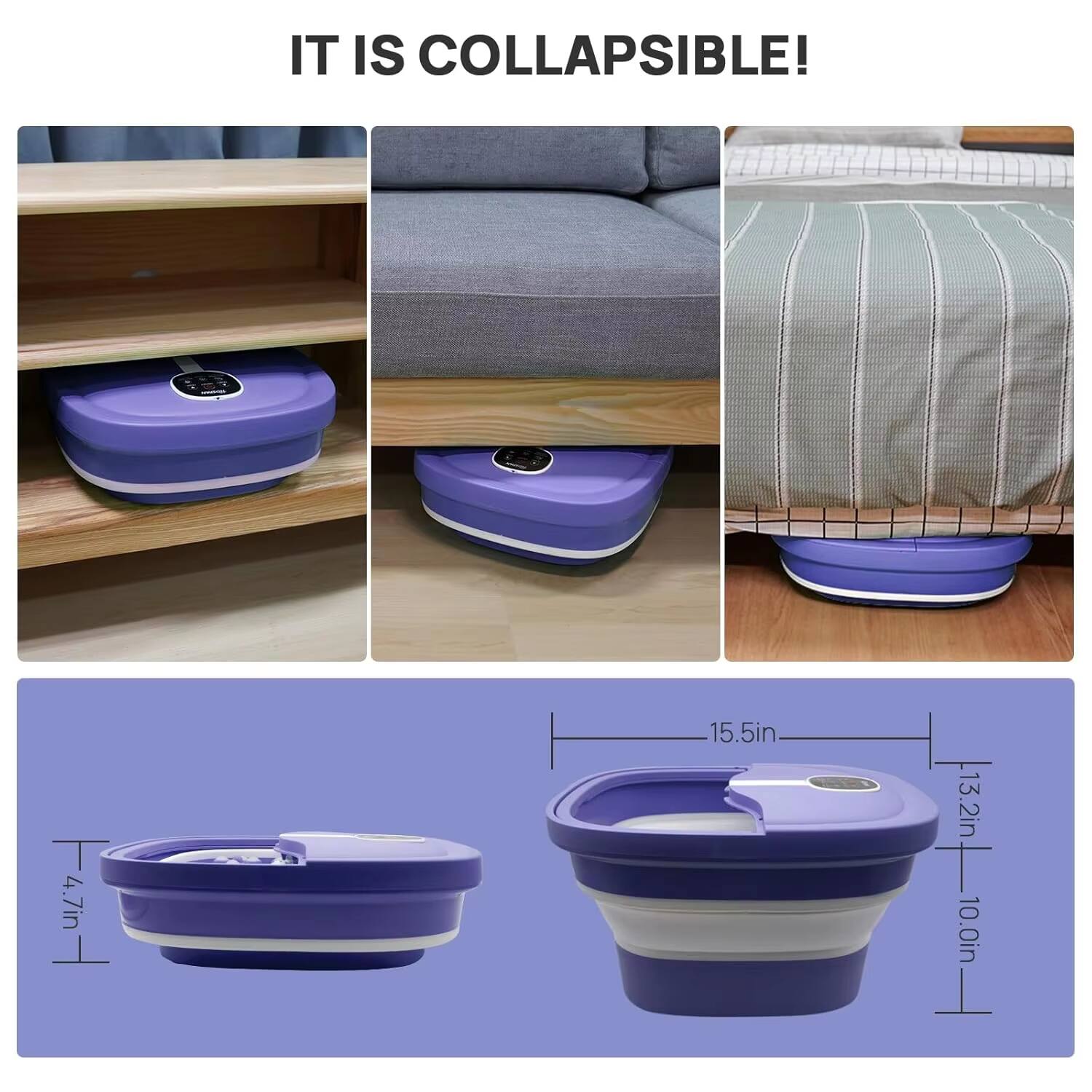 IT IS COLLAPSIBLE!

3 T 15.5in 13.2in 13.2in 10.0in 4.7in