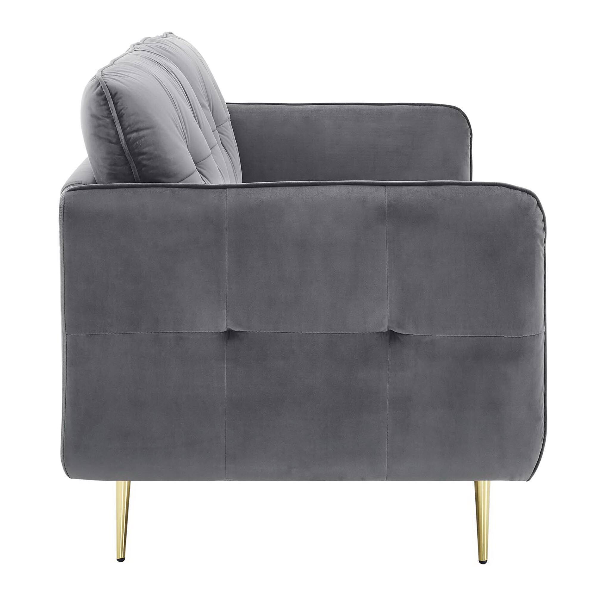 Alt View 2. Modway - Cameron Tufted Performance Velvet Sofa by Modway - Gray.