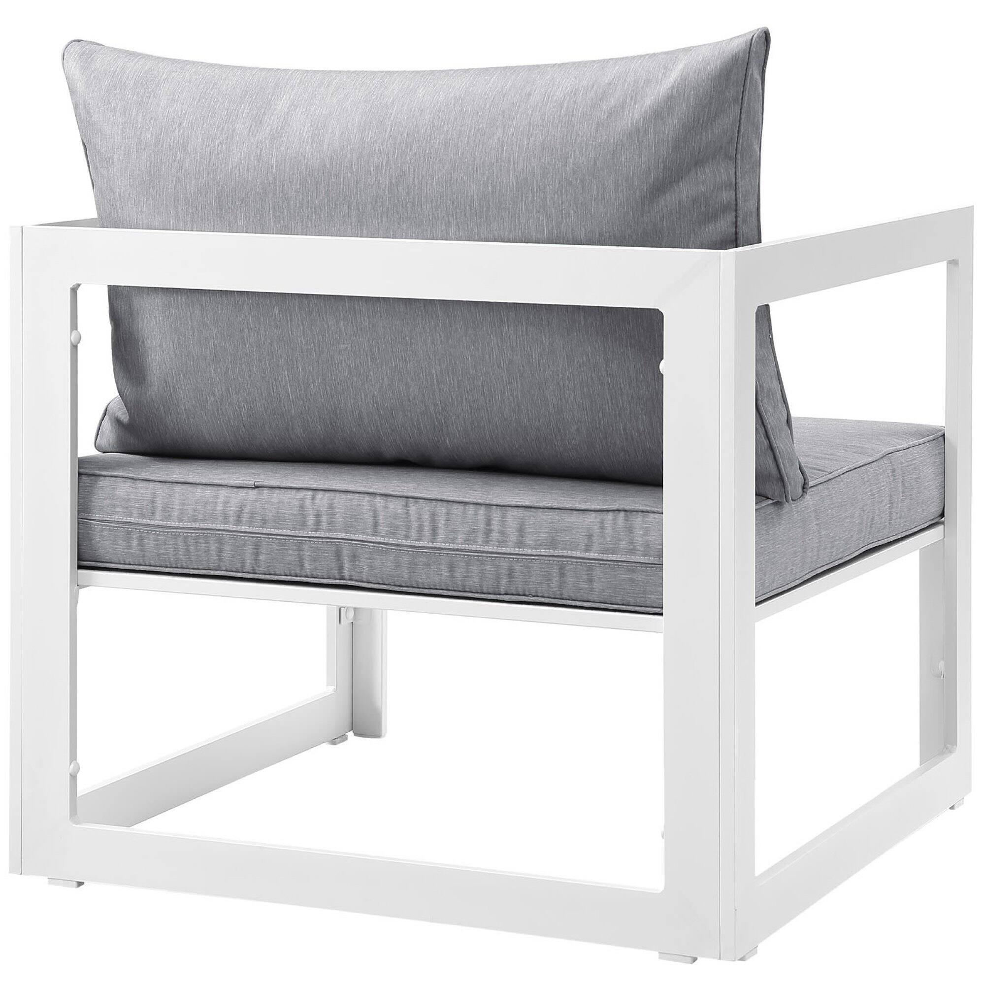Left. Modway - Fortuna Outdoor Patio Armchair by Modway - White Gray.