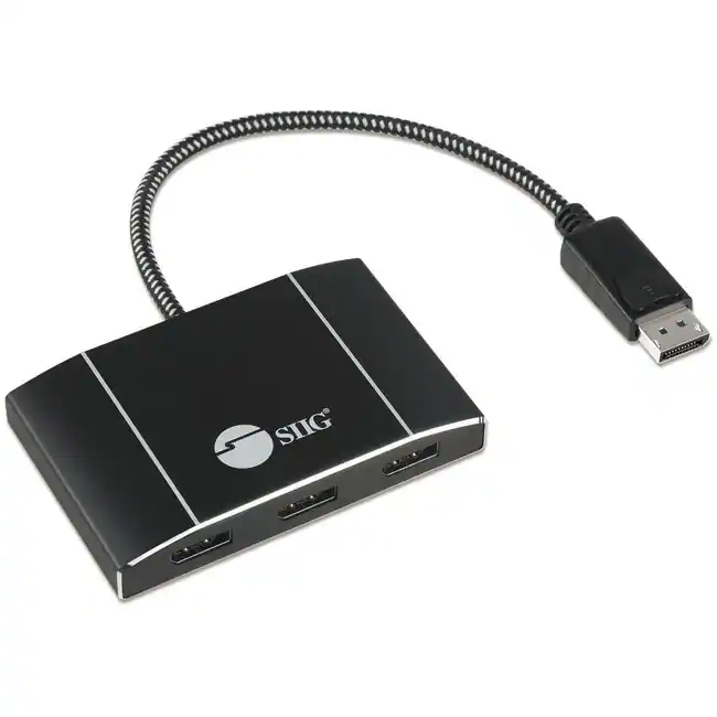 Displayport Image Front SIIG Inc SIIG 8K 1x3 DisplayPort 1.4 to DisplayPort MST Hub Splitter DP ...