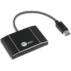 Front. SIIG Inc - SIIG 8K 1x3 DisplayPort 1.4 to DisplayPort MST Hub Splitter - DP input to 3-port DP output - 32.4Gbps video bandwidth - Black.