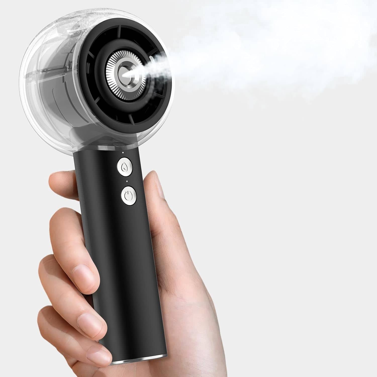 Anysun - Misting Handheld Portable Fan with 4 Strong Wind, 6000mAh Rechargeable Powerful, Mini Small Hand & Pocket Fan - Black