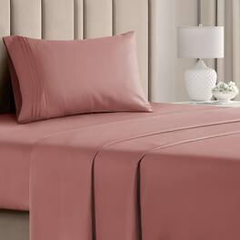 CGK Linens - Luxury Soft 4 Piece Solid Bed Sheet Set - Deep Pocket Fits 8"-16" Mattresses - Twin - Clay