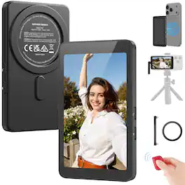 Neewer - 4" Phone Vlog Monitor Screen for Smartphone, with Remote, YouTube/TikTok Streaming - Black
