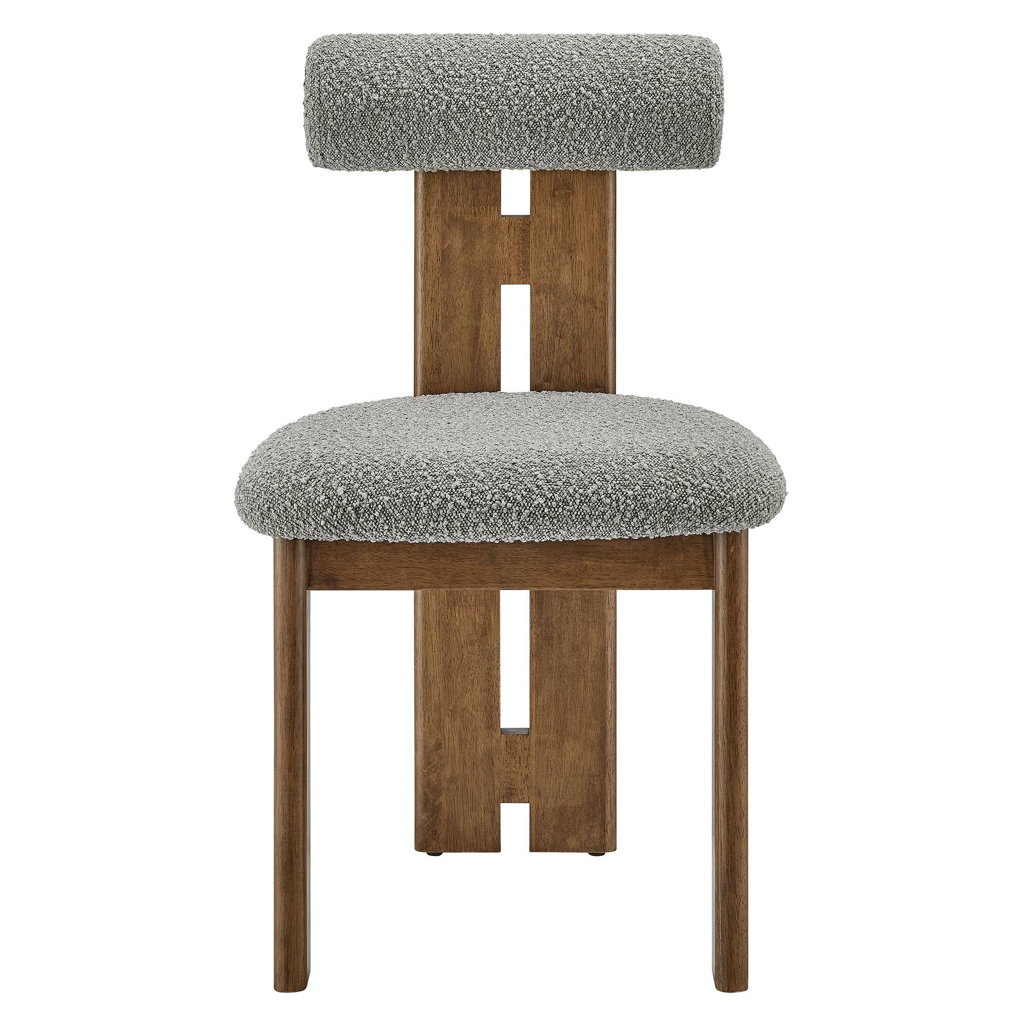 Alt View 3. Modway - Torian Boucle Fabric Dining Chair Set of 2 by Modway - Gray.