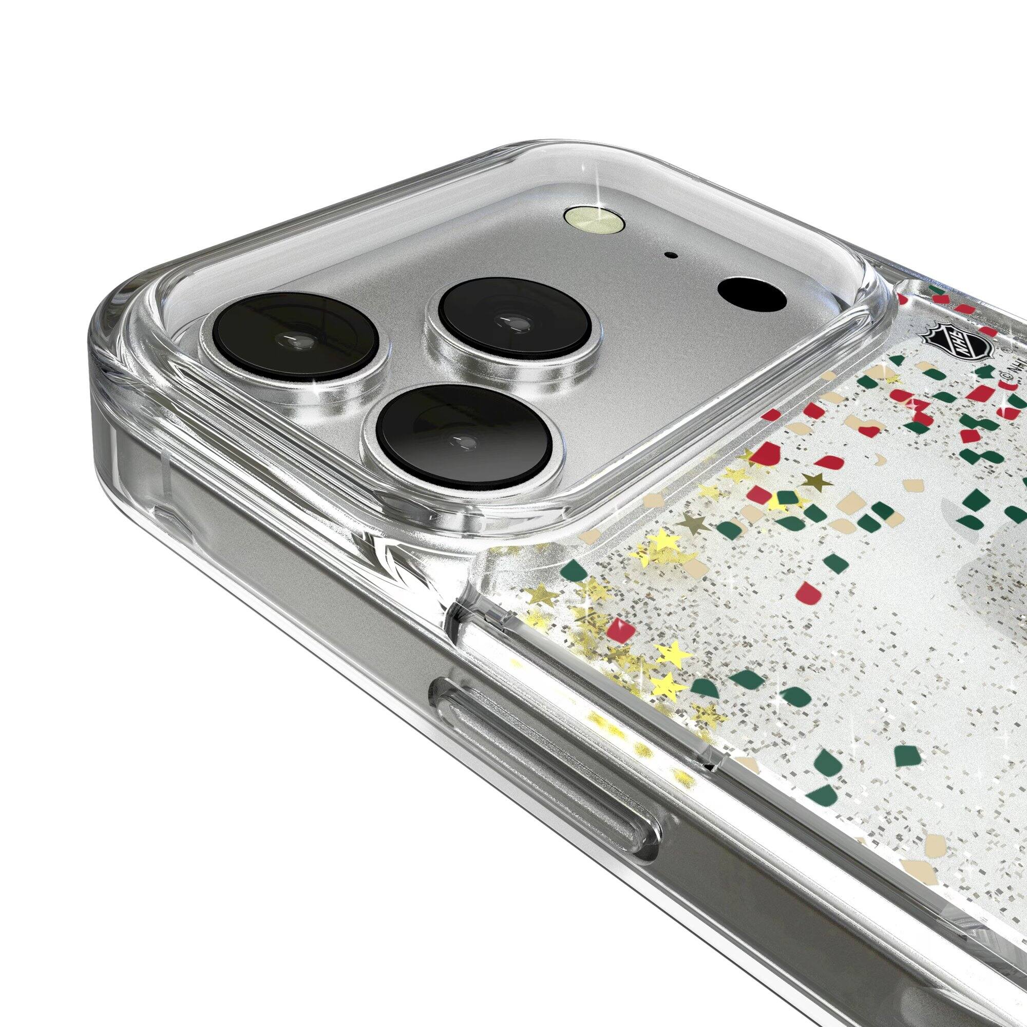 Alt View 2. Keyscaper - Minnesota Wild iPhone Confetti Glitter Case - 16 Pro - Multicolor.
