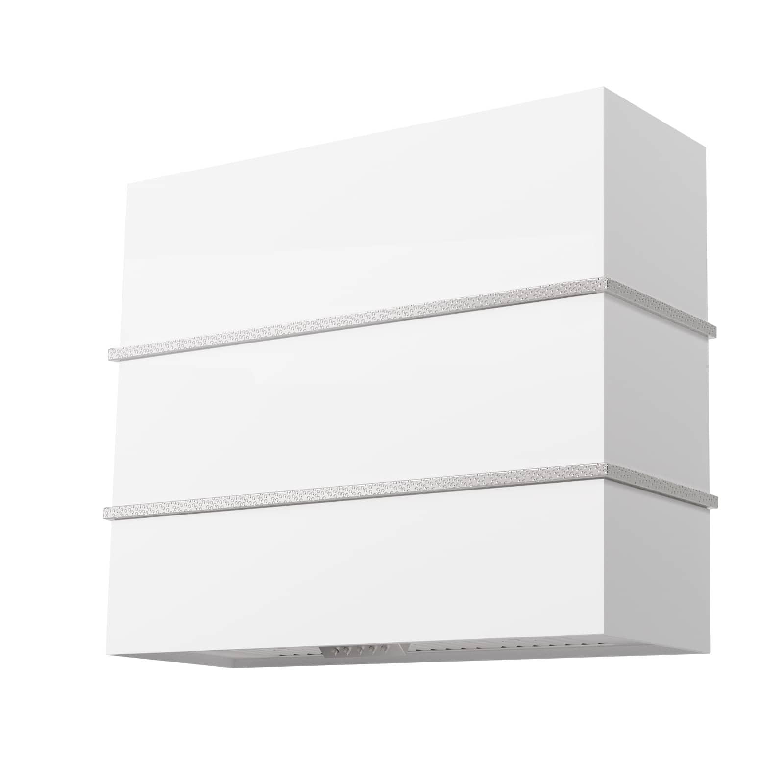 Akicon - 36 inches - Externally Vented - Wall Range Hood - White with Nickel