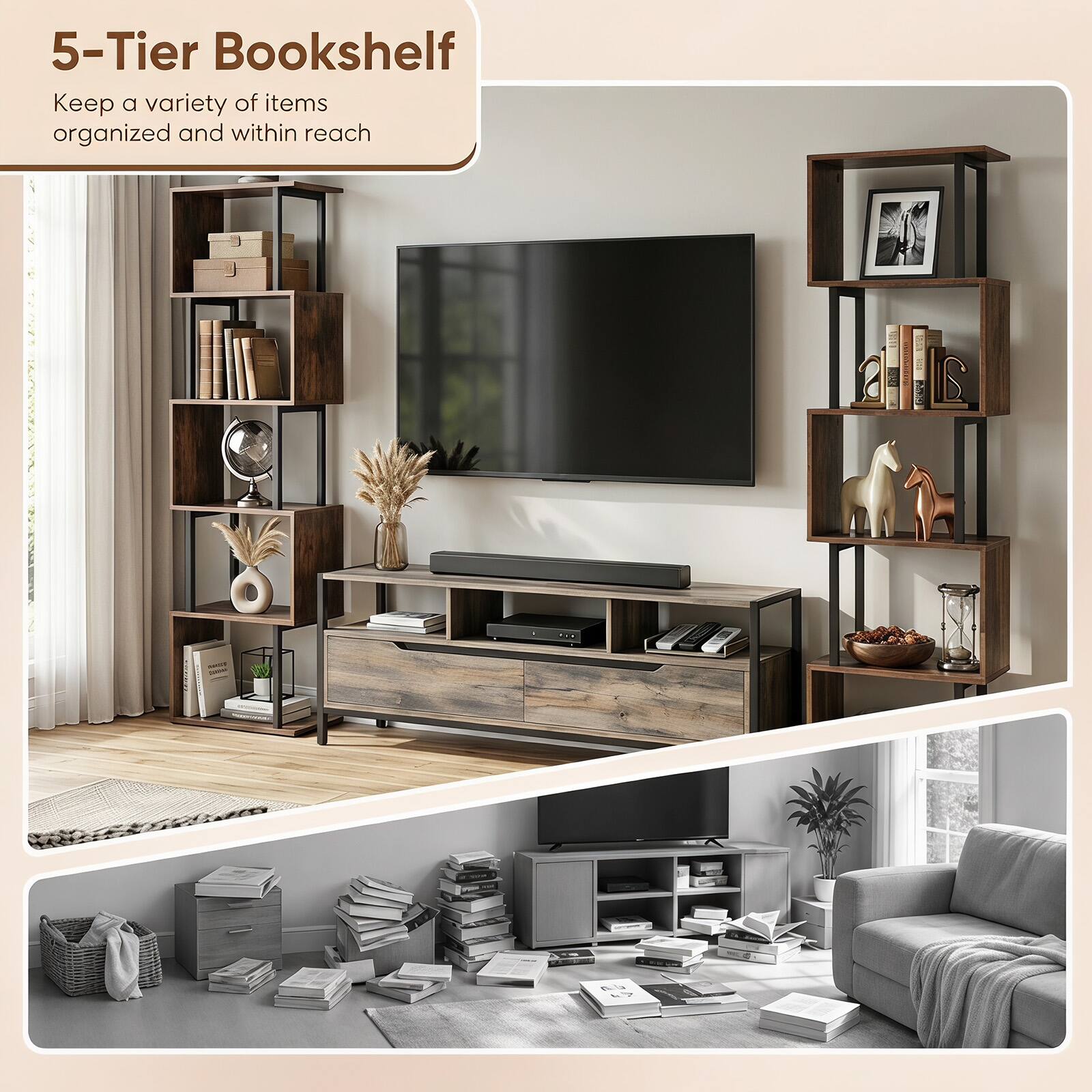 5-Tier Bookshelf  
Keep a variety of items organized and within reach

LIKES  
- PM  
no 47