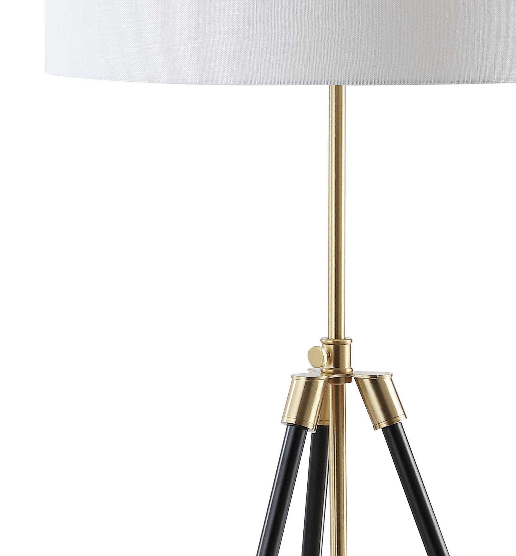 Alt View 4. Jonathan Y - Lucius 67" Adjustable Metal LED Floor Lamp, Black/Brass - Black/ Brass Gold.