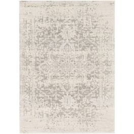 Hivvago - 5' x 7' Distressed Oriental Area Rug - Light Grey / Beige