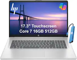 HP - Upgraded - 17 2025 Core i7 150U HD+ Touchscreen Laptop - 16GB RAM - 512GB SSD - Numeric Keypad - Windows 11 - Natural Silver