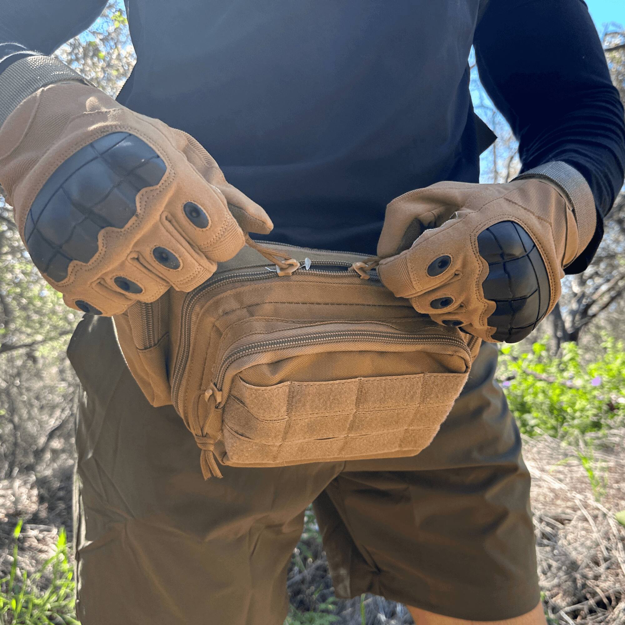 Alt View 7. JupiterGear - Tactical Military Airsoft Gloves for Outdoor Sports, Paintball, and Motorcycling with Touchscreen Fingertip Capability - Tan.