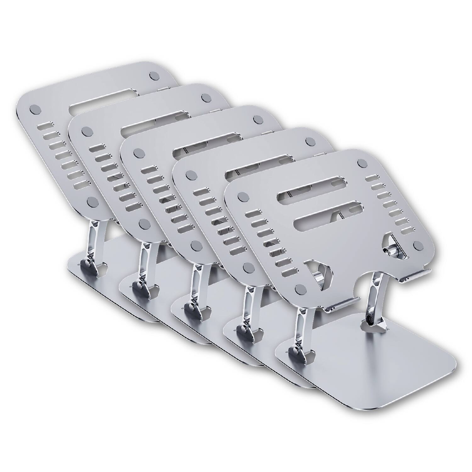 Front. OTM Essentials - OTM Essentials Aluminum Adjustable Laptop Riser Stand, 5 Pack - Silver.