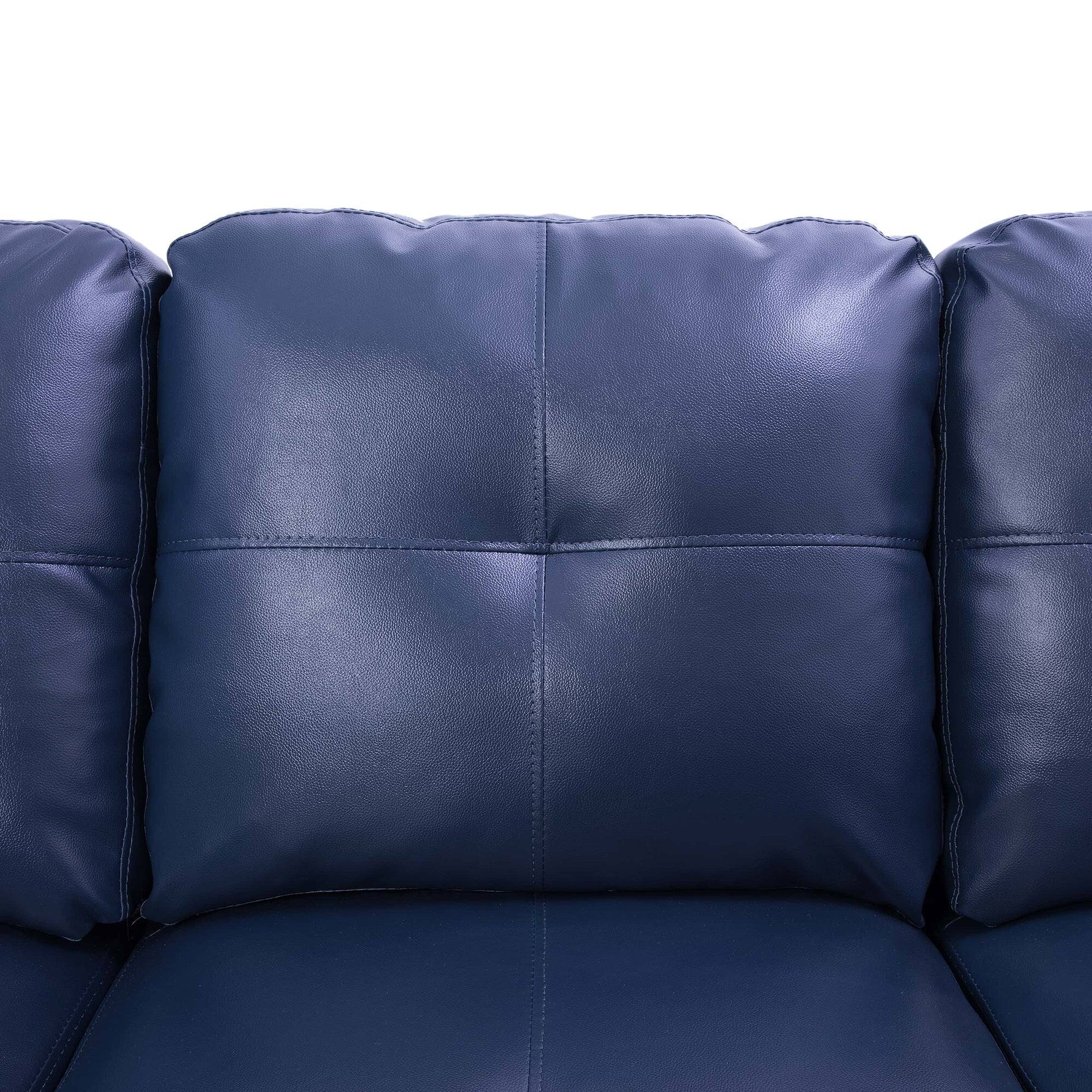 Alt View 5. Boyel Living - Premium Semi PU Upholstered Sofa Solid Wood Frame Double Spring with Right Chaise Lounge - Royal Blue.