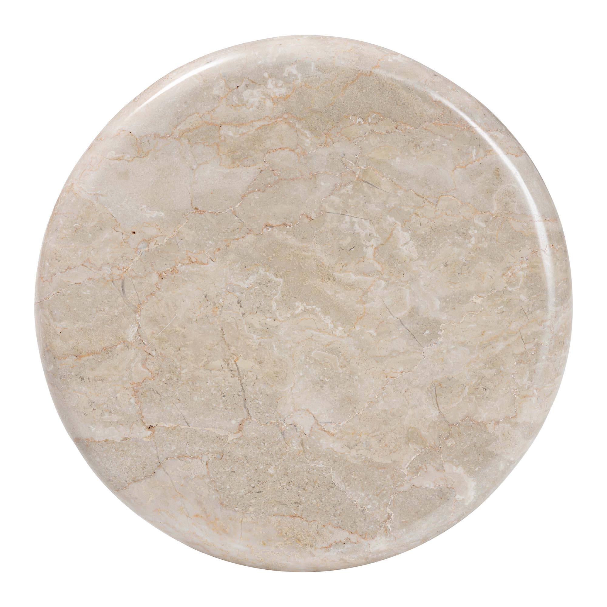 Back. bali & pari - Perlita End Table with Marble Stone Top - Sculpted Pedestal Accent Side Table for Living Room or Entryway - Grey/Black.