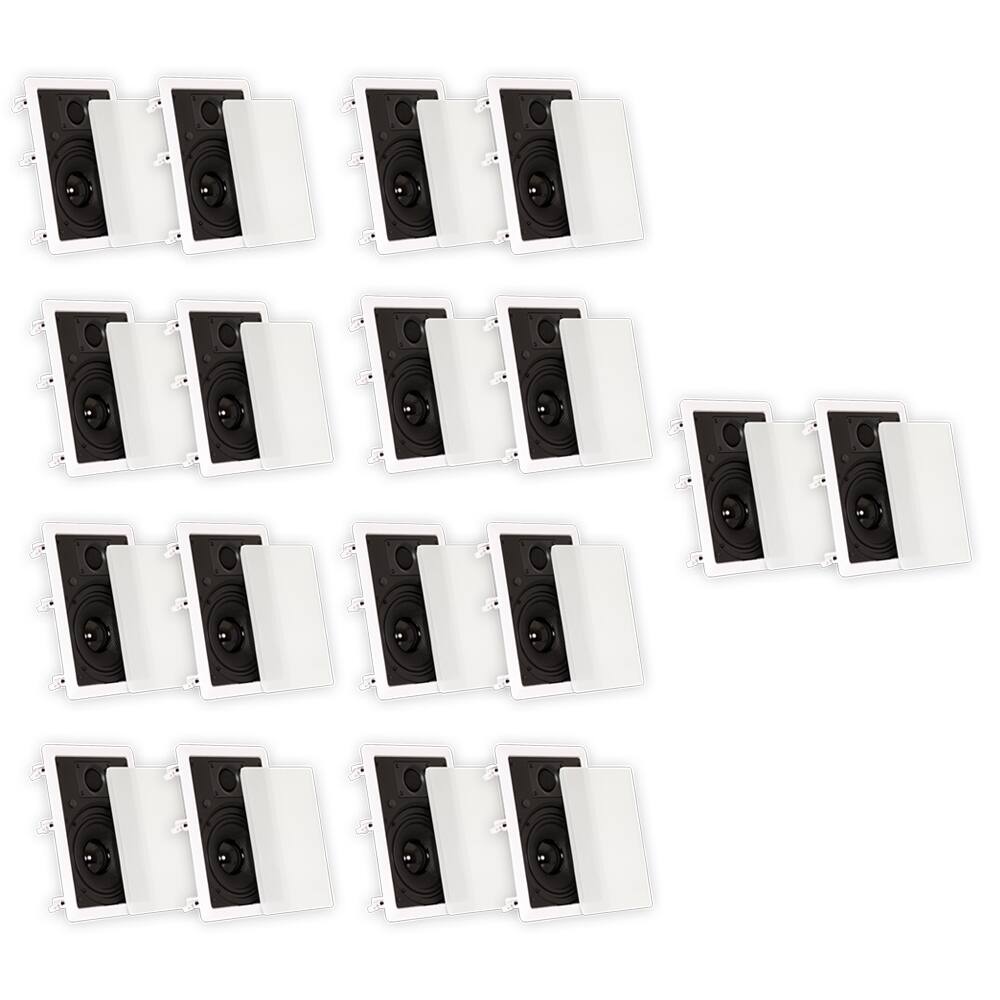 Front. Theater Solutions by Goldwood - TS65W Flush Mount In Wall Speakers with 6.5" Woofers Home Theater 9 Pair Pack - Paintable White.