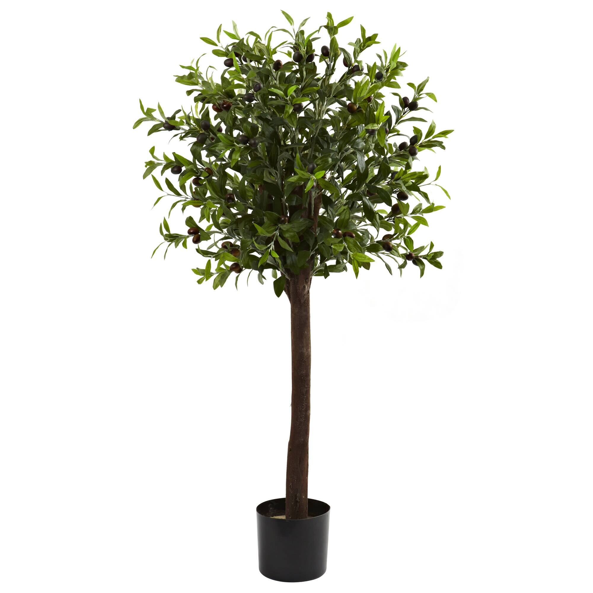 Front. BreeBe - 4' Olive Topiary Tree w/1056 Lvs - Green.