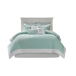 Gracie Mills - Douglass Coastal Coral Reef Duvet Cover Set - Aqua