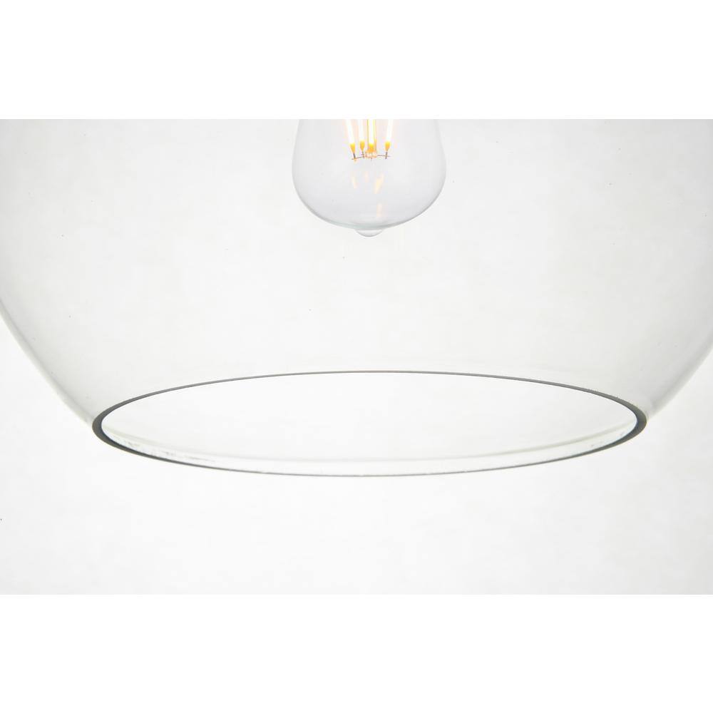 Alt View 1. Living District - Baxter 1 Light Black plug-in Pendant With Clear Glass - Black.