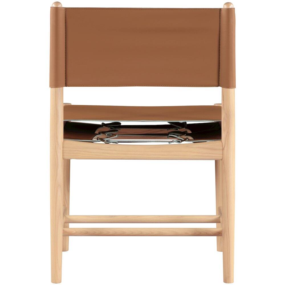 Alt View 4. Meridian Furniture - Rawlins Cognac Vegan Leather Upholstered Dining Chair, Set of 2 - Brown.
