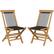 Alt View 6. Costway - 2 PCS Patio Folding Chairs with Woven Rope Seat & Back Indonesia Teak Wood for Porch - Natural + Black.