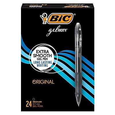 BIC - Gel-ocity Retractable Gel Pen, Medium Point, 0.7 mm, 24/Pack - Black Ink