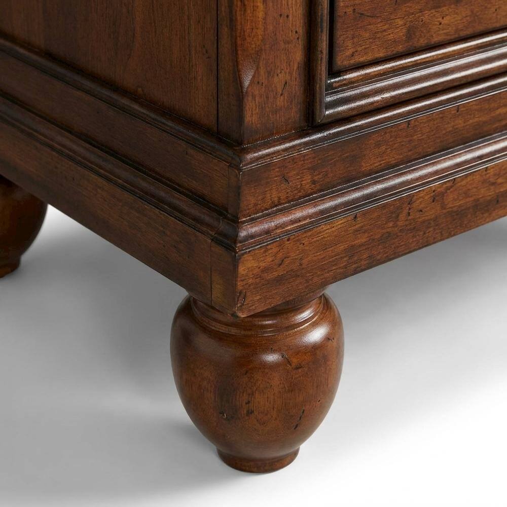 Left. Starlight Canyon Home - Rustic Cherry Nightstand with Traditional Style and Ample Storage - Rustic Cherry.