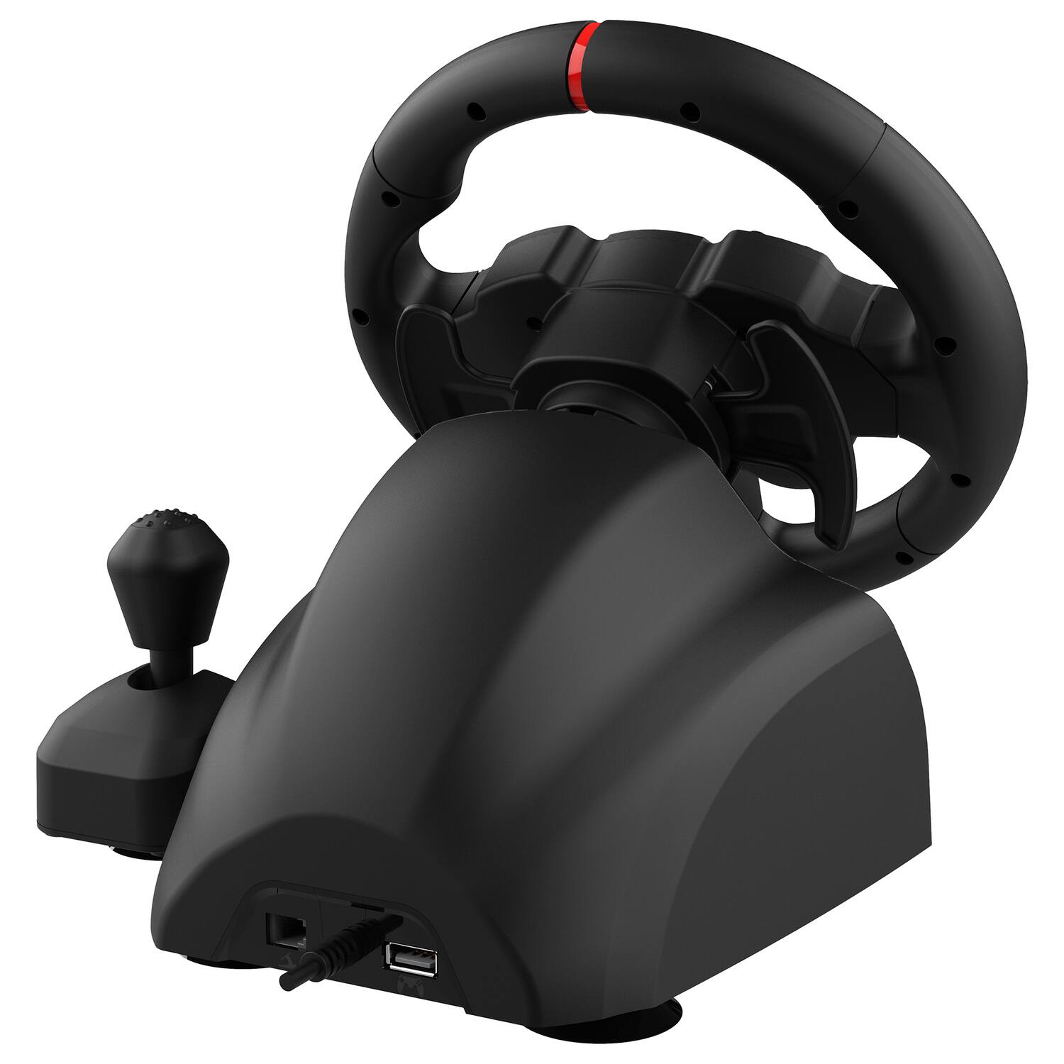 Alt View 3. Subsonic - 220 RS-X Racing Wheel with Gearshift, Pedal Set, Dual LED Sticks for PS4, Xbox One, Xbox Series XS, Switch, PC - Black.