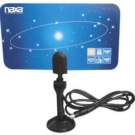 Naxa - Ultra-Thin Flat Panel Style Powered Antenna For HDTV and ATSC Digital TV - Black