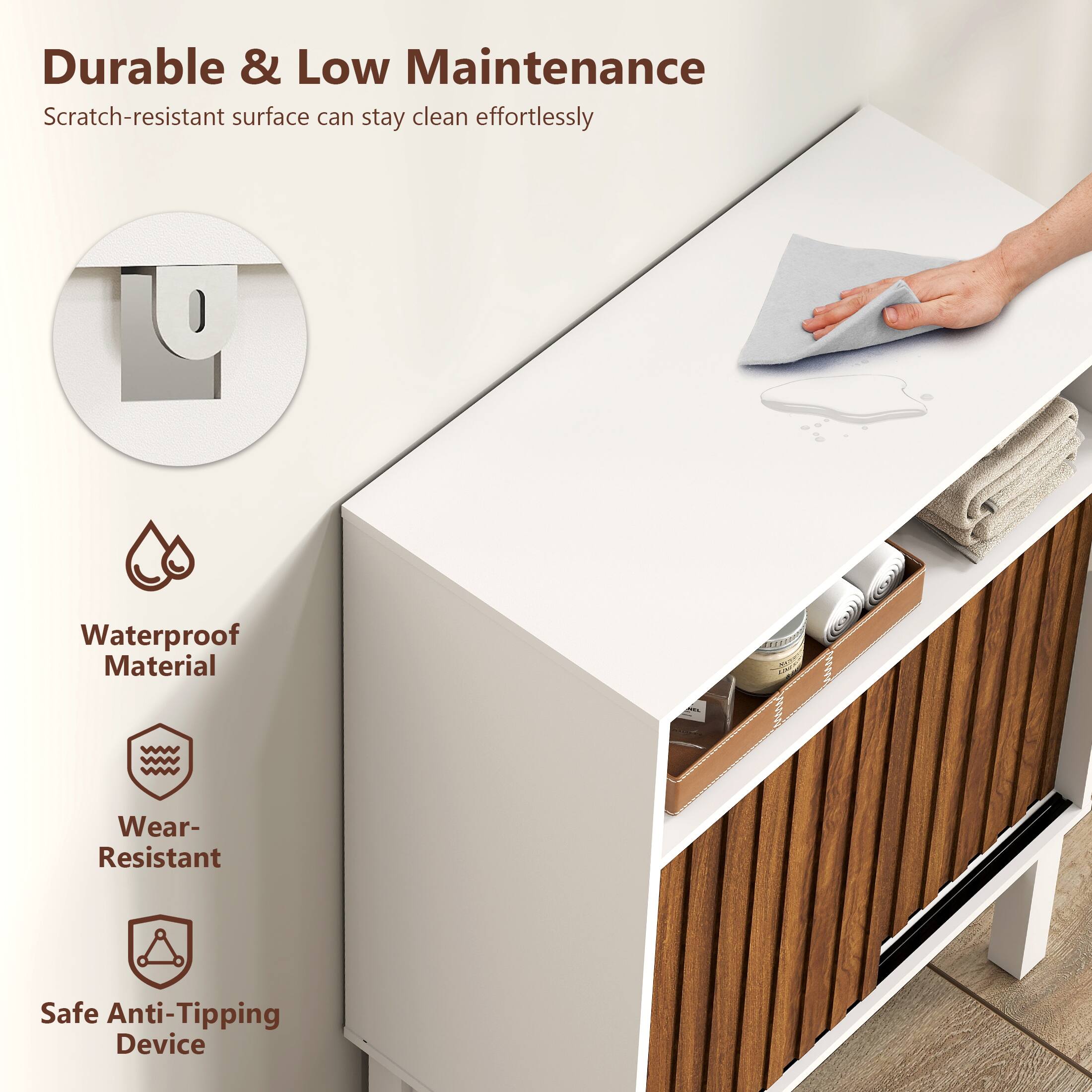 Durable & Low Maintenance

Scratch-resistant surface can stay clean effortlessly

Waterproof Material

Wear-Resistant

Safe Anti-Tipping Device