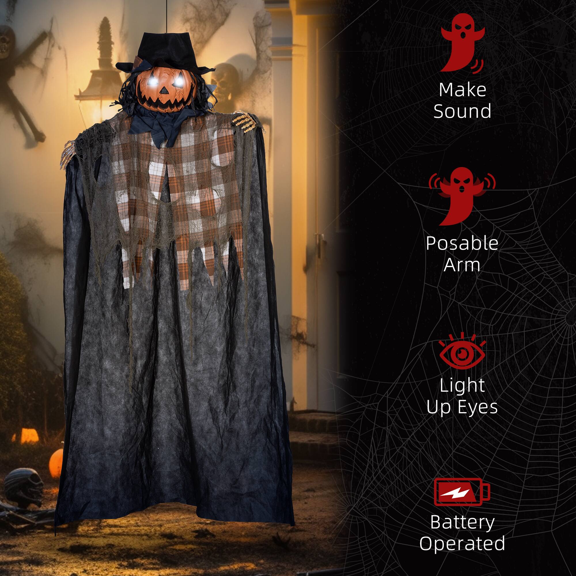 Make Sound, Posable Arm, Light Up Eyes, Battery Operated