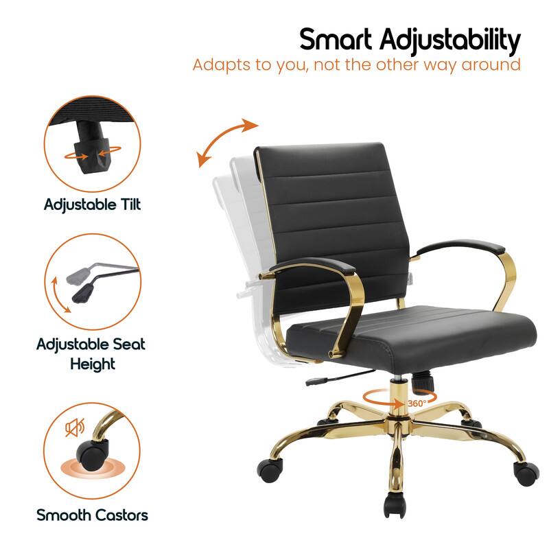 Smart Adjustability  
Adapts to you, not the other way around  

- Adjustable Tilt  
- Adjustable Seat Height  
- Smooth Castors  
- 360°