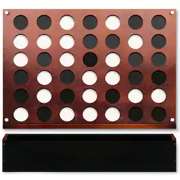 Swooc Games - Wall Mounted Giant 4 In A Row - 60% Quieter - Jumbo Size - Modern Design - Wall Games - Game Room Games - Basement Décor - Brown