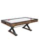 Front. VEVOR - 84" Air Hockey Table, Indoor Arcade Table Gaming Set with 2 Pushers, 2 Pucks, Electronic Score - MDF density board.