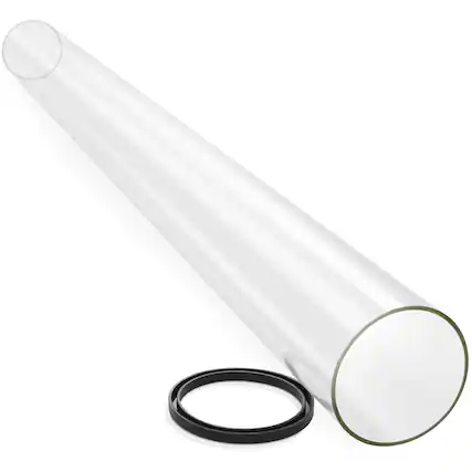 Front. Casafield - 49-in Tall Glass Replacement Tube for 4-Sided Pyramid Patio Heaters - Clear.